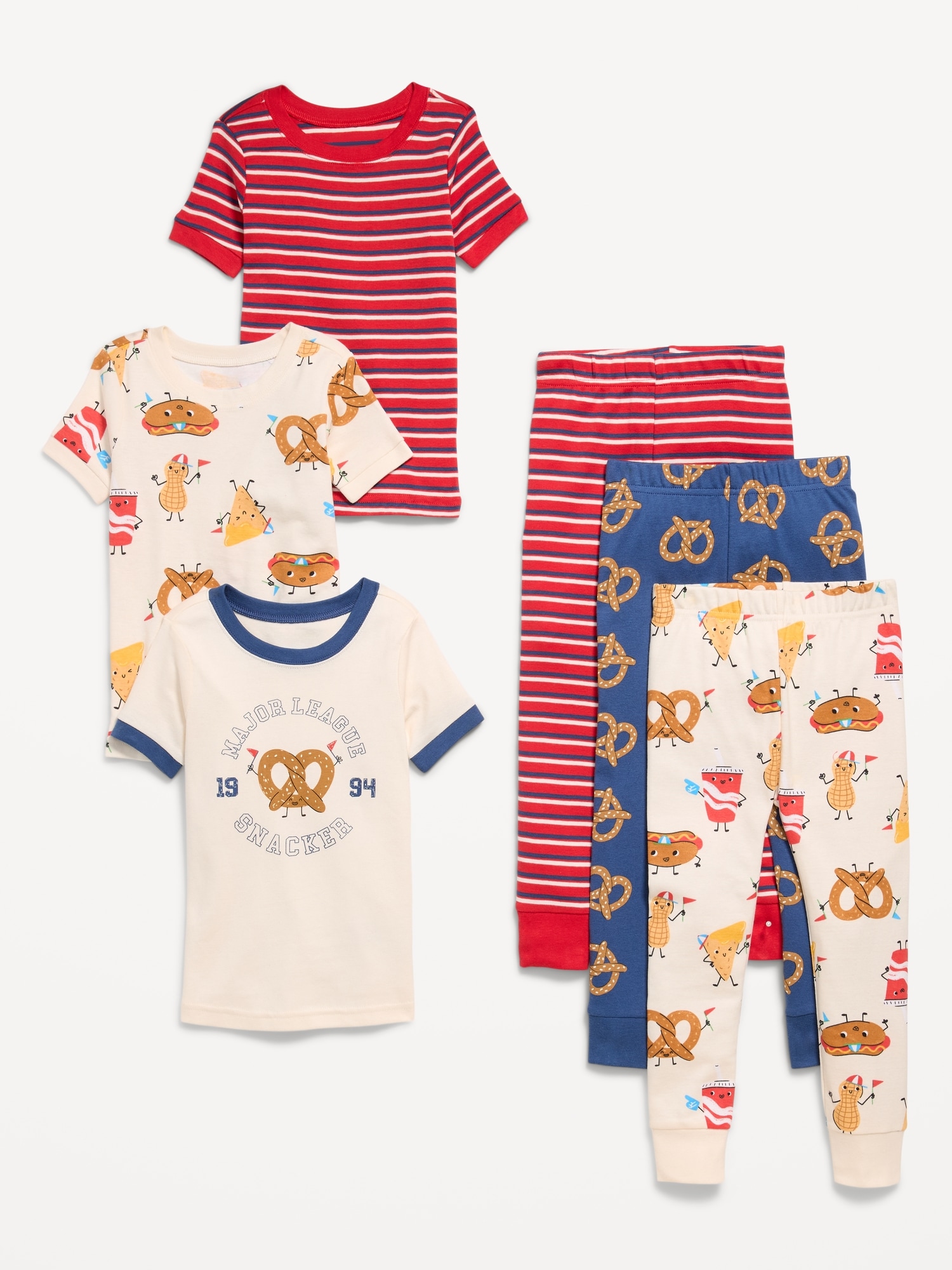 Snug-Fit Graphic Pajama 6-Piece for Toddler & Baby