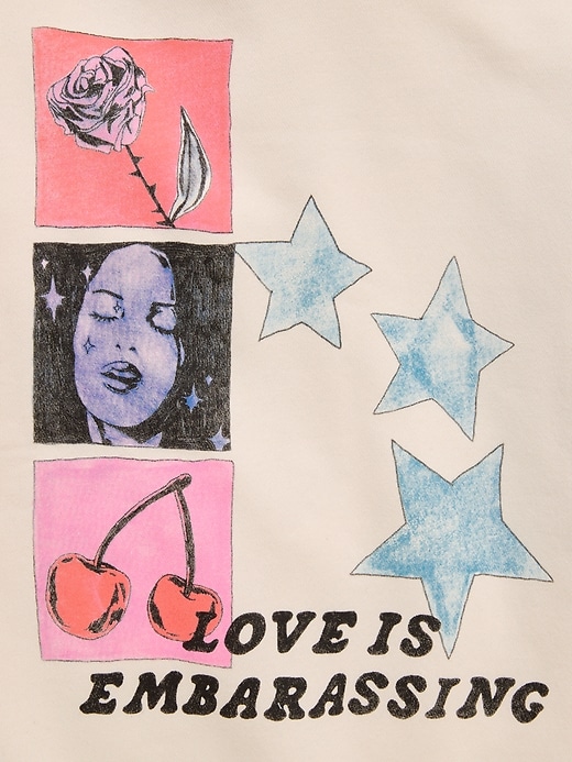 L'image numéro 4 présente Chandail à capuchon long surdimensionné à imprimé Olivia Rodrigo™ pour fille