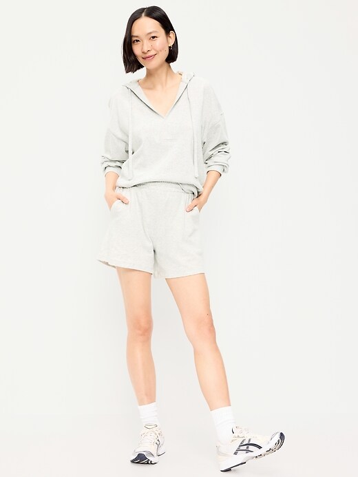 Image number 1 showing, High-Waisted Relaxed Shorts -- 5-inch inseam