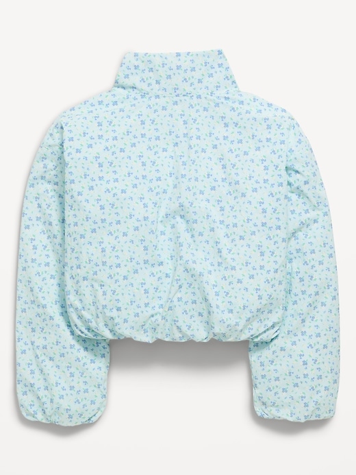 Image number 4 showing, Printed Full-Zip Bubble-Hem Jacket for Girls