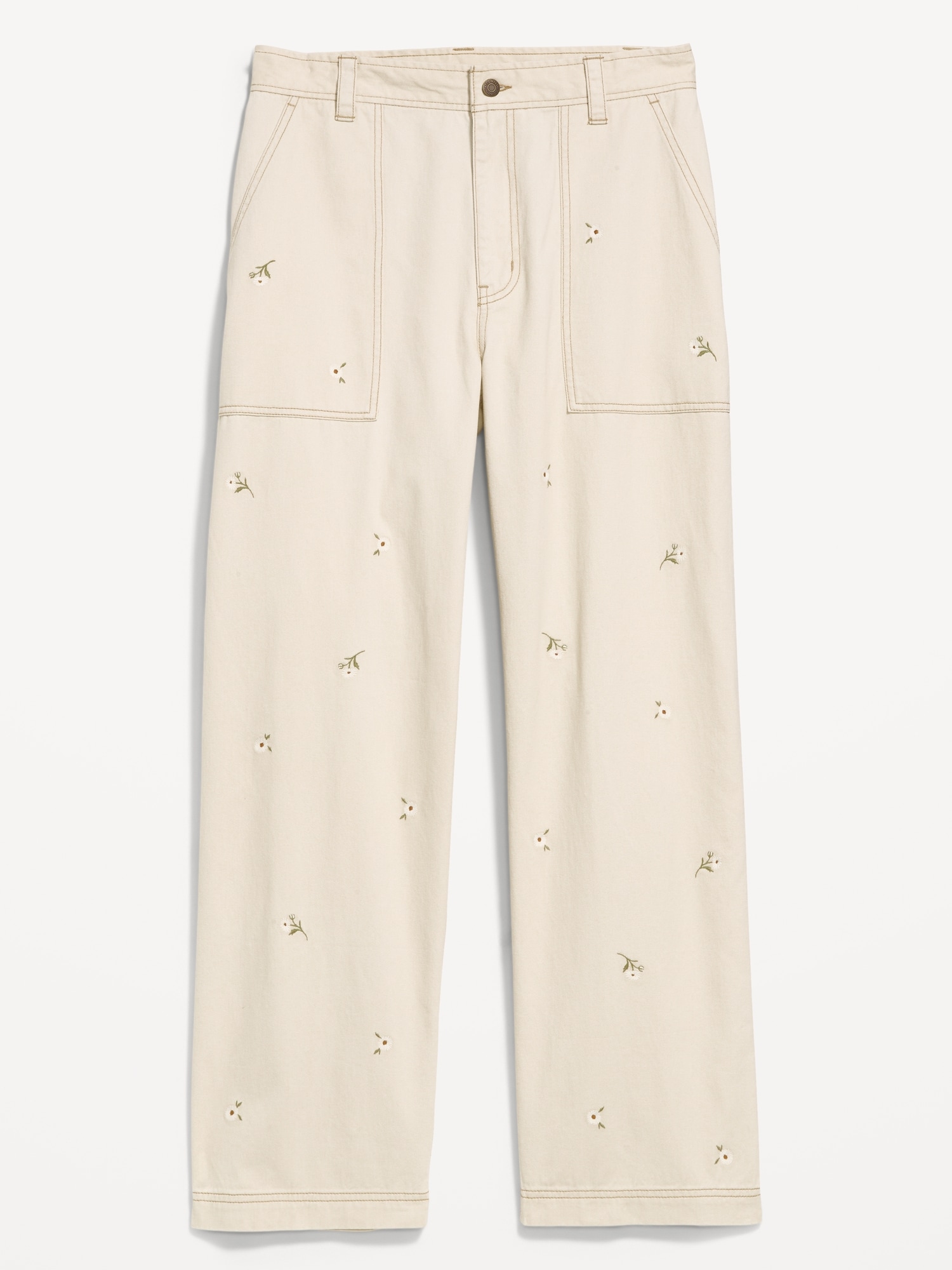 High-Waisted Straight Ankle Pants