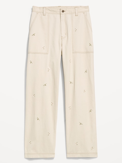 High-Waisted Straight Ankle Pants