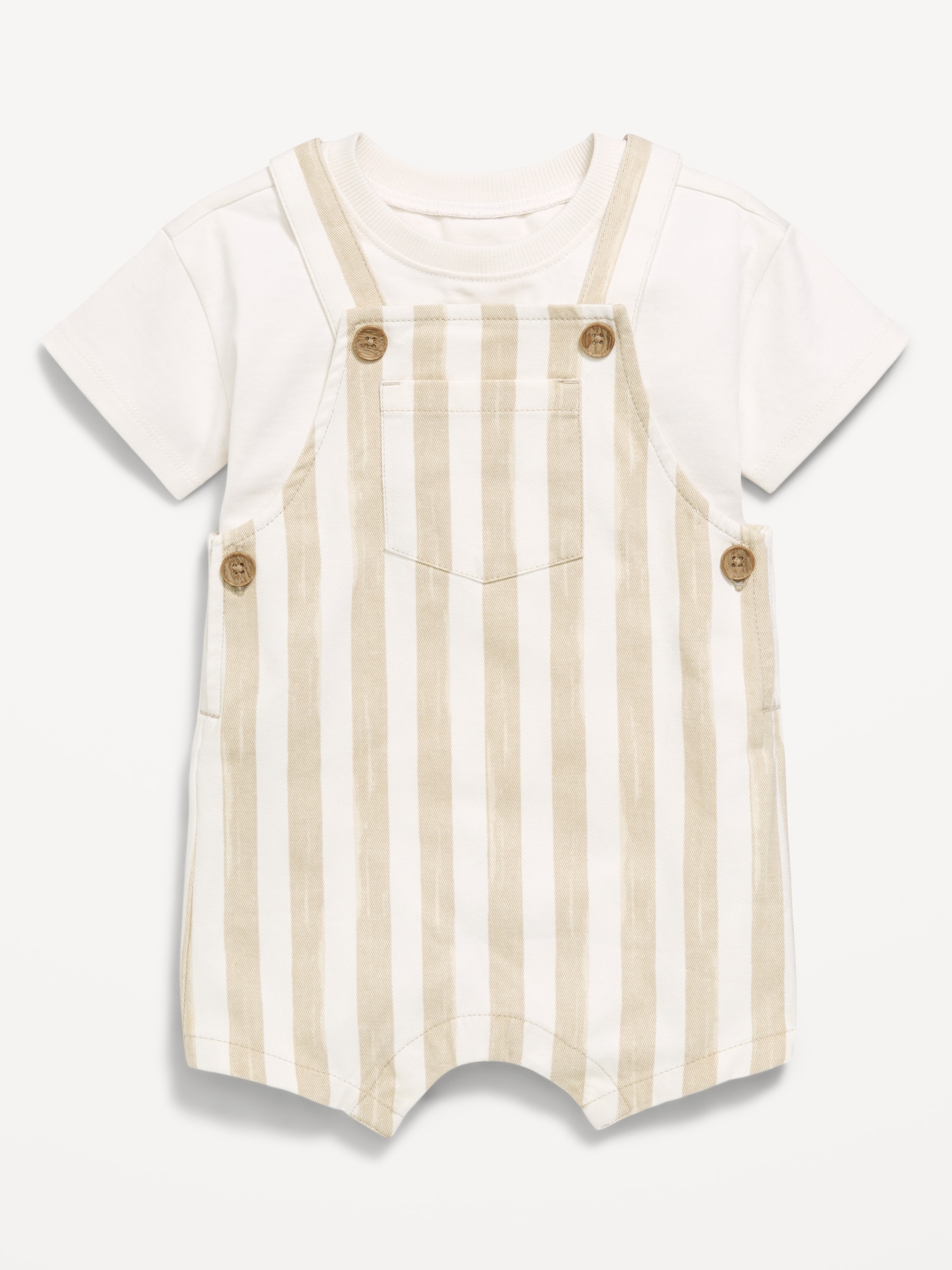 Short-Sleeve T-Shirt and Shortalls Set for Baby