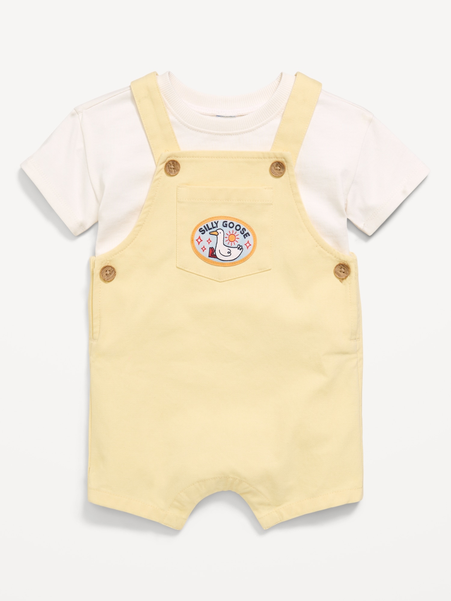Short-Sleeve T-Shirt and Shortalls Set for Baby