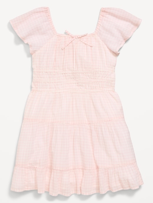 Image number 3 showing, Fit and Flare Crinkle Gauze Tiered Dress for Girls