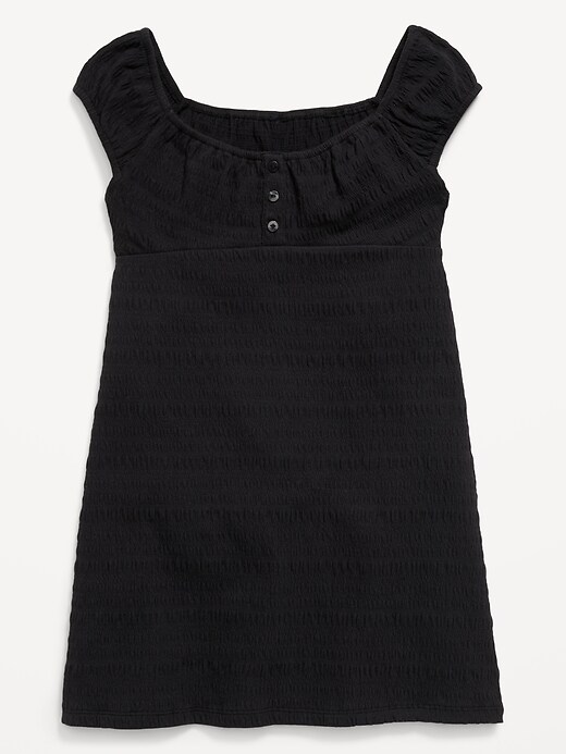 Image number 3 showing, Smocked Jersey Henley Dress for Girls