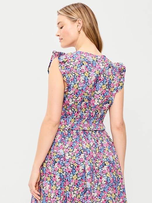 Image number 6 showing, Flutter-Sleeve Poplin Top