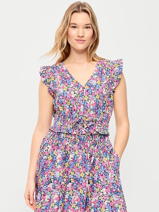 Image number 5 showing, Flutter-Sleeve Poplin Top