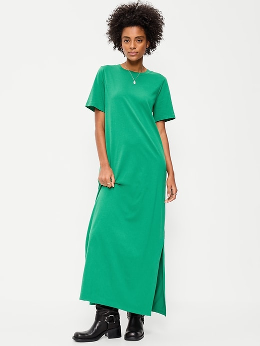 Image number 1 showing, Vintage Crew-Neck Maxi Dress