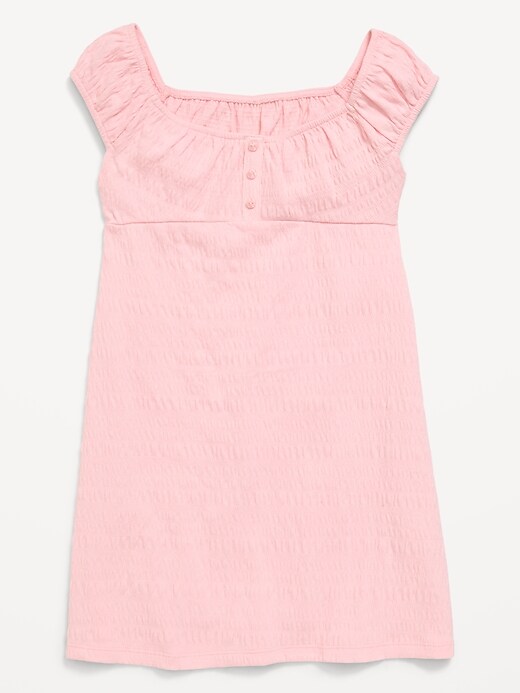 Image number 3 showing, Smocked Jersey Henley Dress for Girls