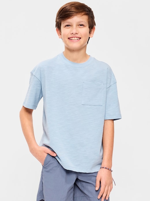 Image number 1 showing, Oversized Short-Sleeve Pocket T-Shirt for Boys