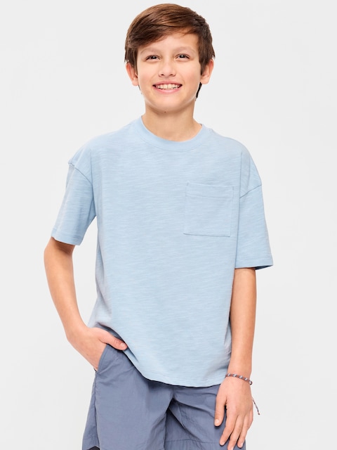 Oversized Short-Sleeve Pocket T-Shirt for Boys
