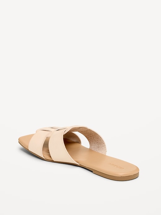 Image number 4 showing, Faux-Leather Slide Sandals