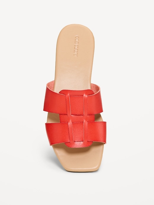 Image number 2 showing, Faux-Leather Slide Sandals