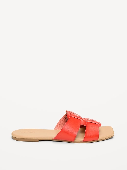 Image number 3 showing, Faux-Leather Slide Sandals