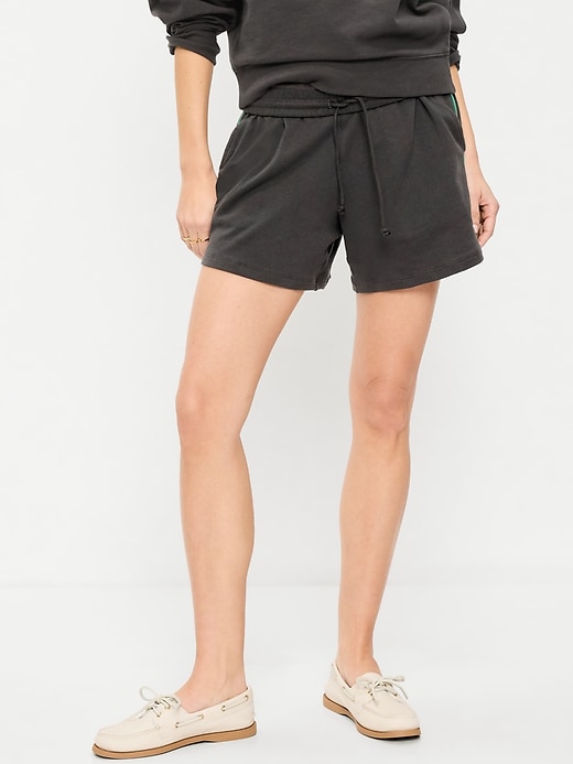 Image number 2 showing, High-Waisted Pull-On Shorts -- 5-inch inseam
