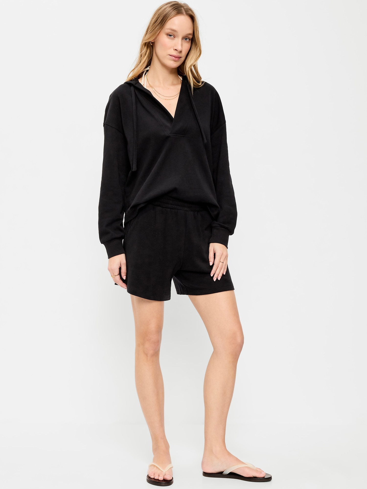 High-Waisted Relaxed Shorts - 5-inch inseam