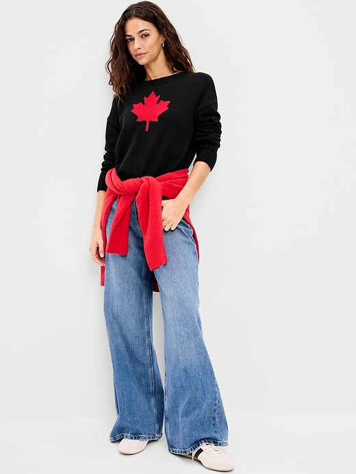 Image number 3 showing, Crew-Neck Canada Flag-Graphic Sweater