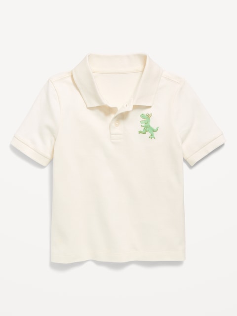 Printed Short-Sleeve Pique Polo Shirt for Toddler Boys