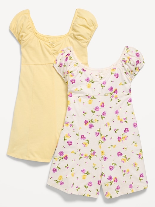 Image number 1 showing, Short-Sleeve Romper 2-Pack for Girls