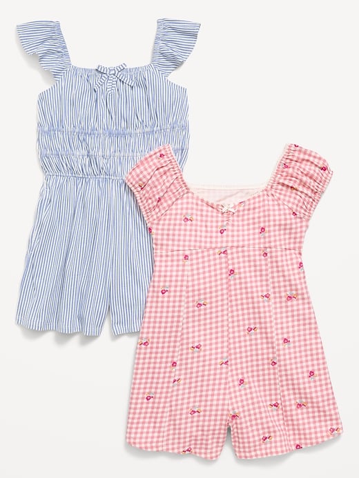 Image number 1 showing, Short-Sleeve Romper 2-Pack for Girls