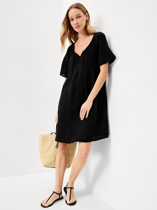 Image number 3 showing, Flutter-Sleeve Mini Swing Dress