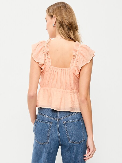 Image number 2 showing, Flutter-Sleeve Fit & Flare Top