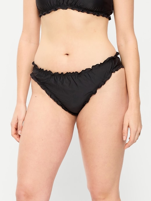 Image number 5 showing, Mid-Rise Ruffle Trim Swim Bottoms