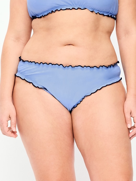 Image number 7 showing, Mid-Rise Ruffle Trim Swim Bottoms