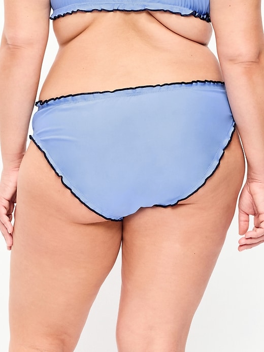 Image number 8 showing, Mid-Rise Ruffle Trim Swim Bottoms