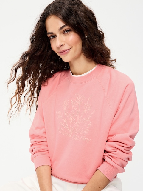 CHANDAIL EN COTON OUATÉ RÉTRO À LOGO IMPRIMÉ