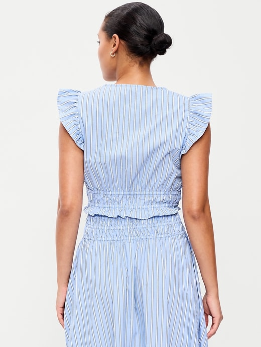 Image number 2 showing, Flutter-Sleeve Poplin Top