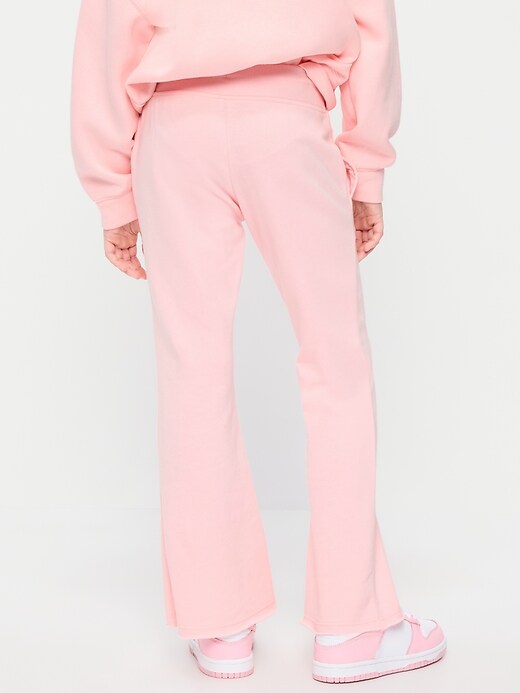 L'image numéro 2 présente Pantalon étroit évasé en jersey bouclette à ourlet fendu pour fille