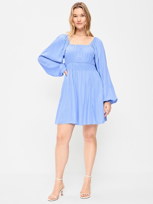Image number 5 showing, Long-Sleeve Square-Neck Mini Dress