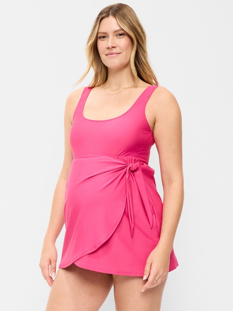 Maternity Classic Wrap Swim Dress