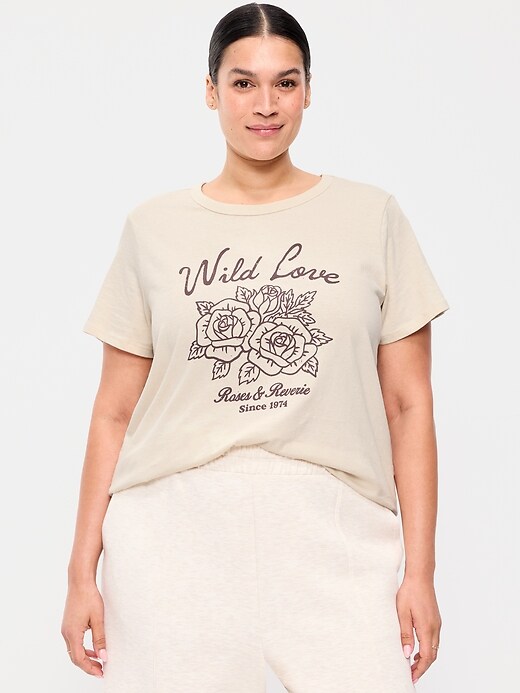 L'image numéro 3 présente T-shirt passe-partout ras du cou à imprimé