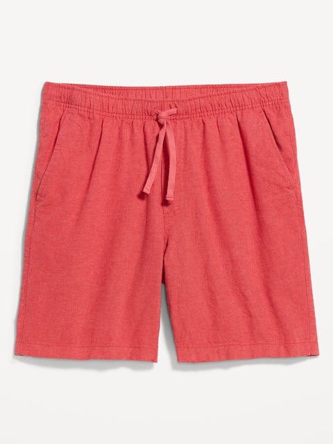 Linen-Blend Jogger Shorts -- 7-inch inseam