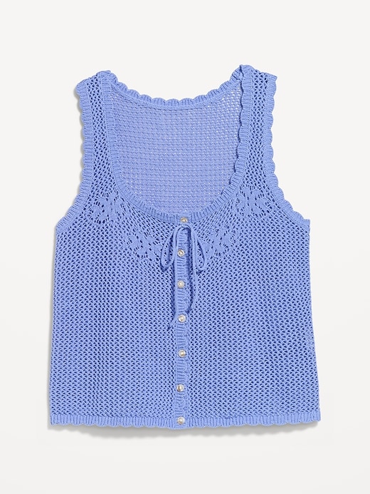 Image number 4 showing, Sleeveless Seaside Cotton Crochet Tank Top