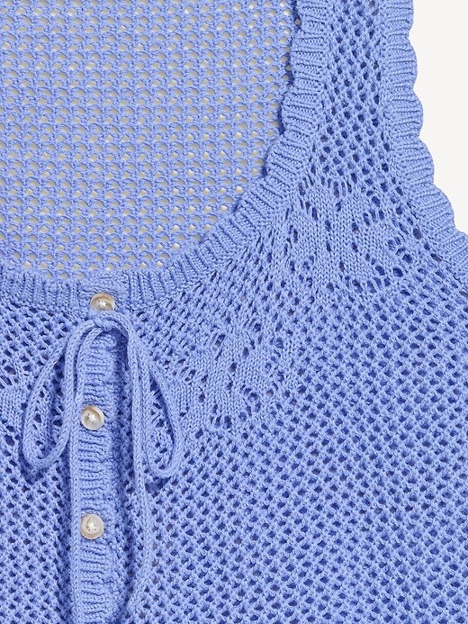 Image number 5 showing, Sleeveless Seaside Cotton Crochet Tank Top