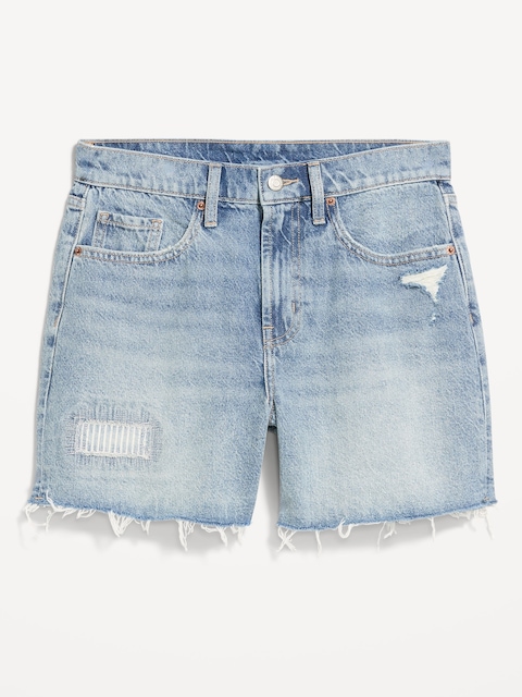 High-Waisted Wow Baggy Jean Shorts -- 5-inch inseam