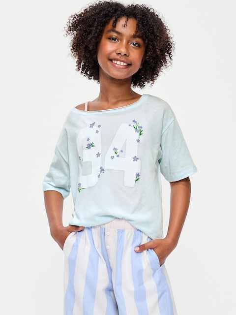 T-SHIRT À ÉPAULES DÉNUDÉES À IMPRIMÉ POUR FILLE
