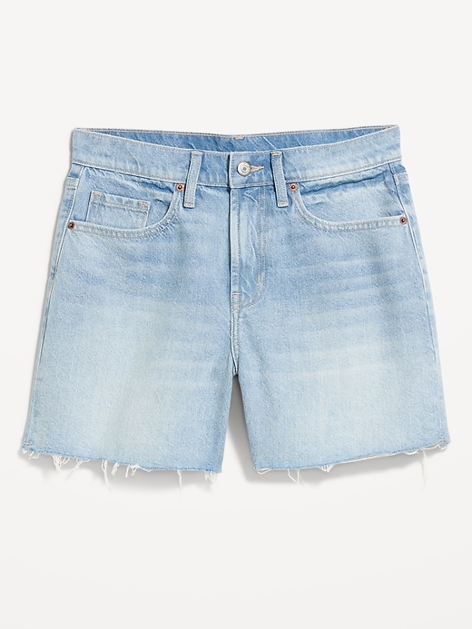 Image number 4 showing, High-Waisted Wow Baggy Jean Shorts -- 5-inch inseam