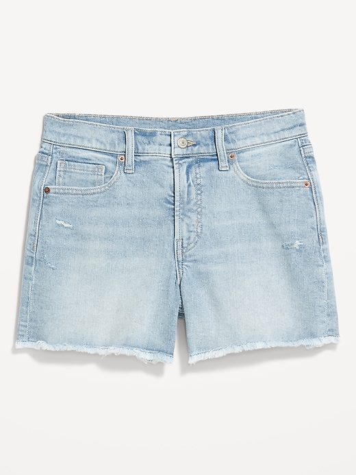 Image number 1 showing, Curvy High-Waisted OG Jean Cut-Off Shorts -- 4-inch inseam