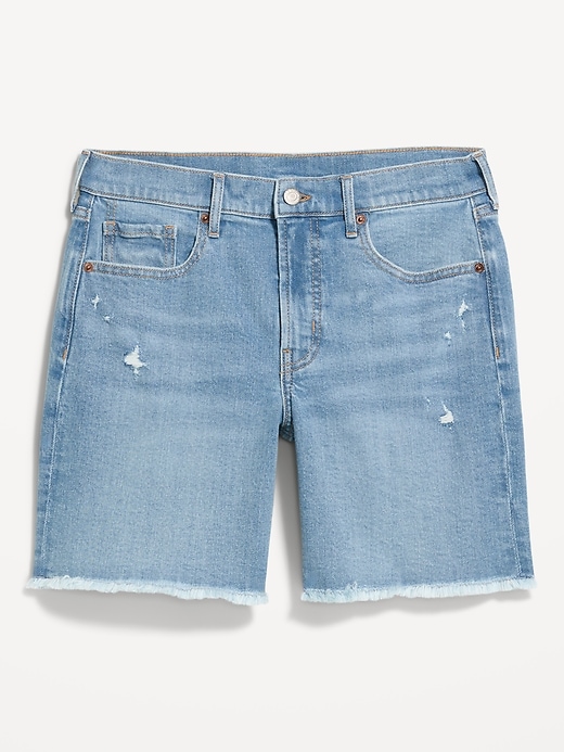 Image number 2 showing, High-Waisted OG Jean Cut-Off Shorts -- 7-inch inseam