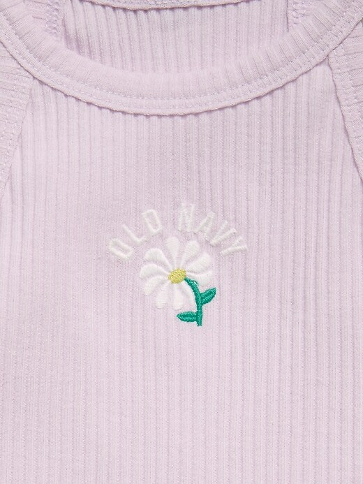 Image number 2 showing, Fitted Ribbed Logo-Graphic Halter Tank Top for Toddler Girls