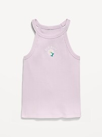 Image number 1 showing, Fitted Ribbed Logo-Graphic Halter Tank Top for Toddler Girls