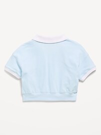 Image number 3 showing, Short-Sleeve Cropped Retro Terry Polo for Girls