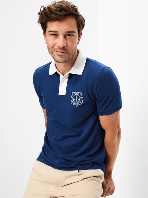 Image number 3 showing, Classic Fit Pique Graphic Polo