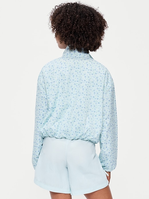 Image number 2 showing, Printed Full-Zip Bubble-Hem Jacket for Girls