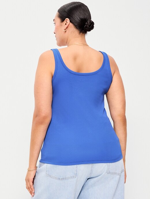 Image number 8 showing, First-Layer Ribbed Scoop-Neck Tank Top